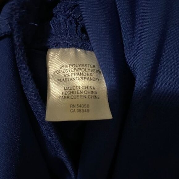 Evan Picone - blue pleated wrap dress - Picture 5 of 6